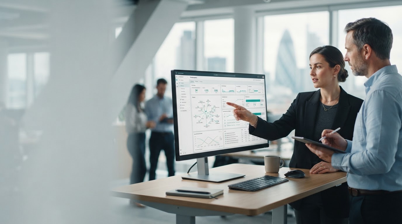 Visionvers simplified portfolio analytics dashboard displayed on a tablet